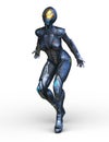 3D CG rendering of cyber woman Royalty Free Stock Photo