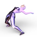 3D CG rendering of cyber woman Royalty Free Stock Photo