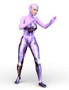 3D CG rendering of cyber woman Royalty Free Stock Photo