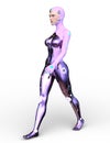 3D CG rendering of cyber woman Royalty Free Stock Photo