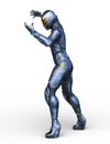 3D CG rendering of cyber woman Royalty Free Stock Photo