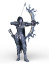 3D CG rendering of female archer