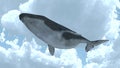 3D CG rendering of Flying whale
