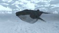 3D CG rendering of Flying whale