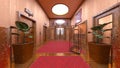 3D CG rendering of Hotel entrance