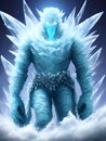 3d cg rendering of a ice evil man, Ai Generated