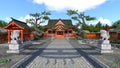 3D CG rendering of Shinto shrine