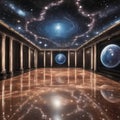 3 d cg rendering of space3 d cg rendering of spacefuturistic background with alien planet. 3 d illustration