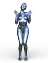 3D CG rendering of woman statue Royalty Free Stock Photo