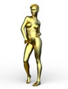 3D CG rendering of woman statue Royalty Free Stock Photo
