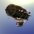 3D CG Steampunk Airship Isolated