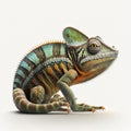 3d chameleon isolated white background Royalty Free Stock Photo