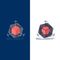 3d, change, correction, modification, object Flat Color Icon Vector