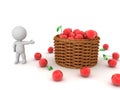 3D Characte showing cherry basket