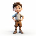 3d Character Animation: Kiddo Adventurer In Short Pants And Hat