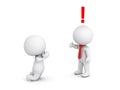 3D Character begging and groveling in front of an angry boss Royalty Free Stock Photo