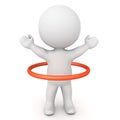 3D Character bouncing a red circle hoop around him