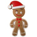 3d character, cheerful gingerbread, Christmas funny decoration,