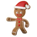 3d character, cheerful gingerbread, Christmas funny decoration,