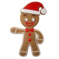 3d character, cheerful gingerbread, Christmas funny decoration,