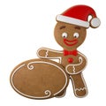 3d character, cheerful gingerbread, Christmas funny decoration,