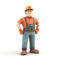 3d character of construction worker Royalty Free Stock Photo