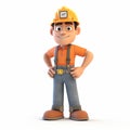 3d character of construction worker Royalty Free Stock Photo
