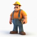 3d character of construction worker Royalty Free Stock Photo