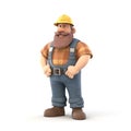 3d character of construction worker Royalty Free Stock Photo