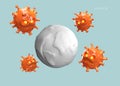 3D Character Coronavirus., Virus isolated on clear background. , danger symbol vector illustration