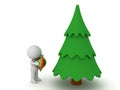 3D Character decorating Christmas Tree