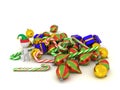 3D Character with Elf Hat Showing Pile of Christmas Goodies Royalty Free Stock Photo