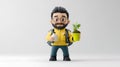 3D Character of an Environmental Scientist in Bright Style