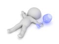3D Character fell asleep from drinking too much wine Royalty Free Stock Photo