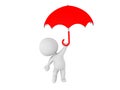 3D Character flying away holding an umbrella Royalty Free Stock Photo