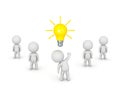 3D Character in a Group has an Idea Royalty Free Stock Photo