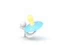 3D Character hiding and waving from behind pacifier