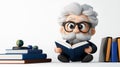 3D Character of a Historian in a Study Room