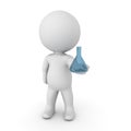 3D Character holding laboratory flask Royalty Free Stock Photo