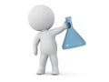 3D Character Holding Laboratory Flask Royalty Free Stock Photo