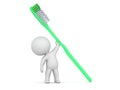 3D Character Holding Large Toothbrush