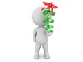3D Character holding mistletoe in his hand