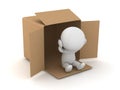 3D Character is homeless and lives in a cardboard box