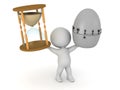 3D Character with an Hourglass and an Egg Timer