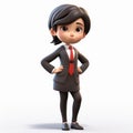 Youthful Cartoon Businesswoman Mia In 3d Illustration