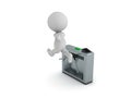 3D Character jumping over turnstyle Royalty Free Stock Photo