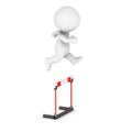 3D Character Jumps Over Obstacle Hurdle Royalty Free Stock Photo