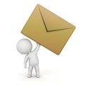 3D Character With Large Mail Envelope Royalty Free Stock Photo