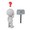 2155 3D Character looking confused at mailbox Royalty Free Stock Photo