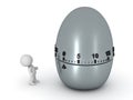 3D Character Looking Up at A Pomodoro Egg Timer